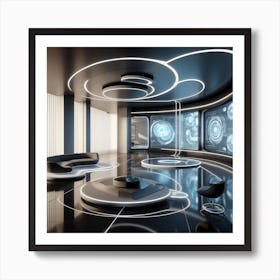 Futuristic Living Room Art Print