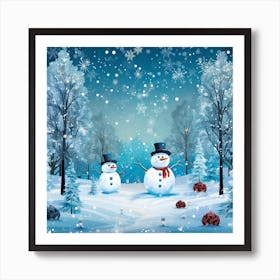 Snowman In The Snow 6 Art Print