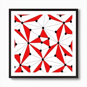 Abstract Red And Black Pattern Art Print