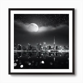 Toronto Skyline At Night Art Print