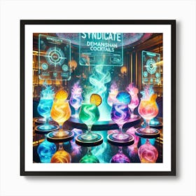 Dimensional Cocktails Art Print