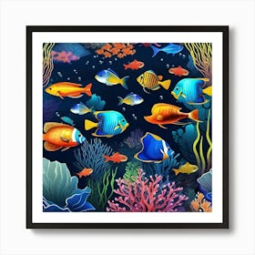 Coral Reef Background 1 Art Print