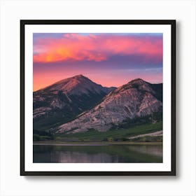 Mountain sunset Art Print