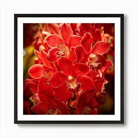 Firefly Vibrant Explosion Of Red Orchids In Full Bloom 86150 Poster