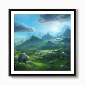 Mushroom Landscape 2 Art Print