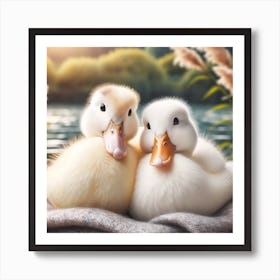 Ducks In A Basket Art Print