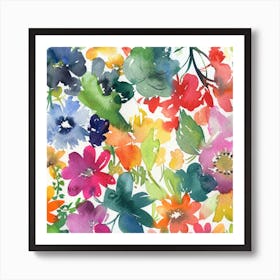 Watercolor Flowers at Noon N.o 3 Art Print