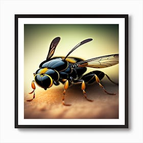 Beautiful bee sucking blood Art Print