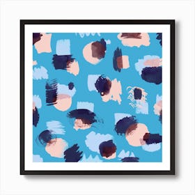 Abstract Stains Blue Art Print