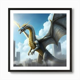 Rise Of The Silver Dragons 001 By Land Art Print