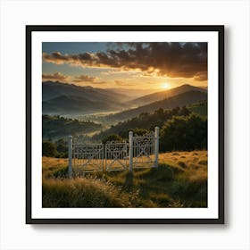 Sunrise Over The Mountains 6 Art Print