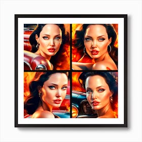 Burn Me Angelina Jolie Art Print