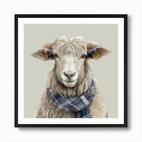 Watercolour Highland Sheep Maisie Art Print