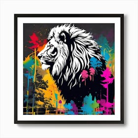 Lion In The Forest 23 Art Print