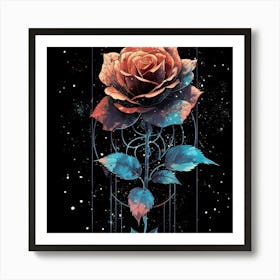 Rose In Space 1 Art Print