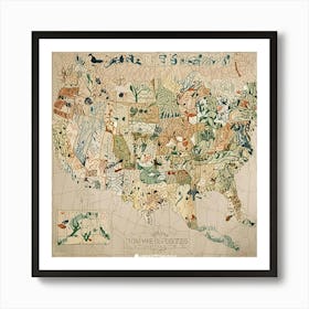 United States Map Art Print