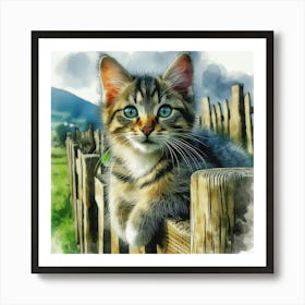 Watercolor Of A Cat 1 Art Print