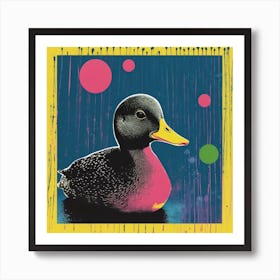 Geometric Colourful Duck 3 Art Print