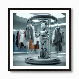 Robot In A Clothing Store Art Print