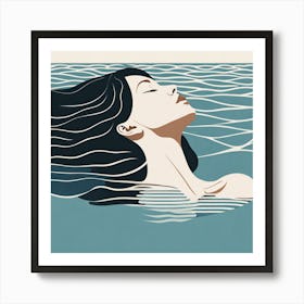 Woman In The Water Art Print