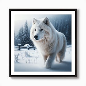 White Wolf In The Snow 1 Art Print