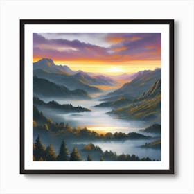 Landscape Painting Hd Hyperrealistic 10 Art Print