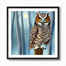 Moonlight Owl Art Print