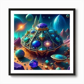 Spaceships And Planets 1 Art Print