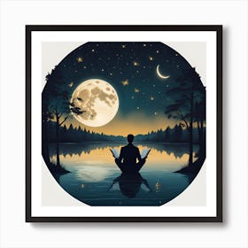 Meditation In The Moonlight Art Print