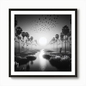 Black And White Landscape 10 Art Print