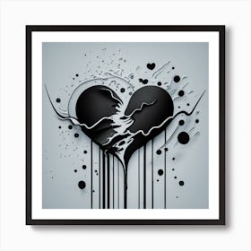 Dark Broken Heart Art Print