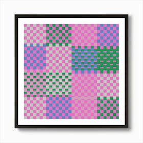 Dopamine Pink Checkered Pattern Art Print