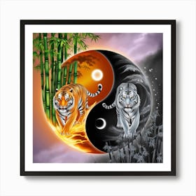 Yin Yang Tiger Art Print