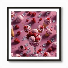 Raspberry Ice Cream 8 Art Print