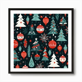 Christmas Seamless Pattern 5 Art Print