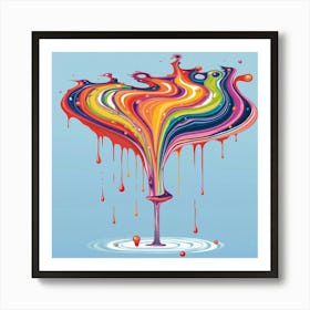 Drips Of Color Art Print