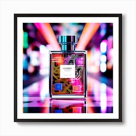 Perfume Bottle With Neon Lights Art Print