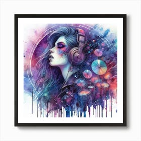 Dj Girl Art Print