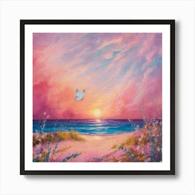 Sunset At The Beach 3 Art Print