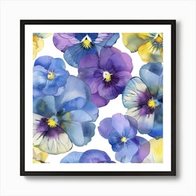 Pansies Seamless Pattern 1 Art Print