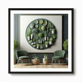 Green Living Room Art Print