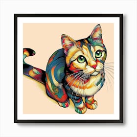 Feline Cat Creative Artwork Illustration 45 Art Print