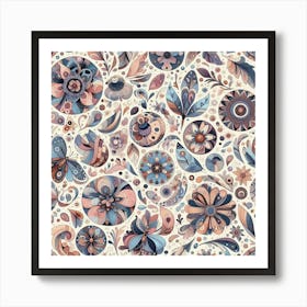 Floral Seamless Pattern 2 Art Print