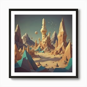 Low Poly Landscape 1 Art Print