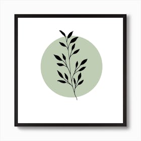 Leaf In A Circle Art Print