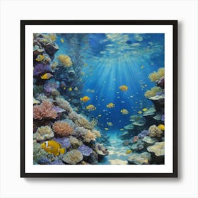 The Magic of the Ocean's Rainbow Coral Reef Art Print