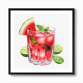 Watermelon Cocktail 7 Art Print