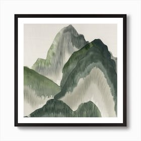 Japanese Watercolour Of Mount Kita 3 Art Print