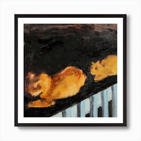 Orange Cats Square Art Print