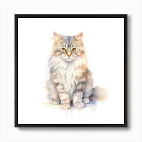 Brazilian Shorthair Longhair Cat Portrait Art Print